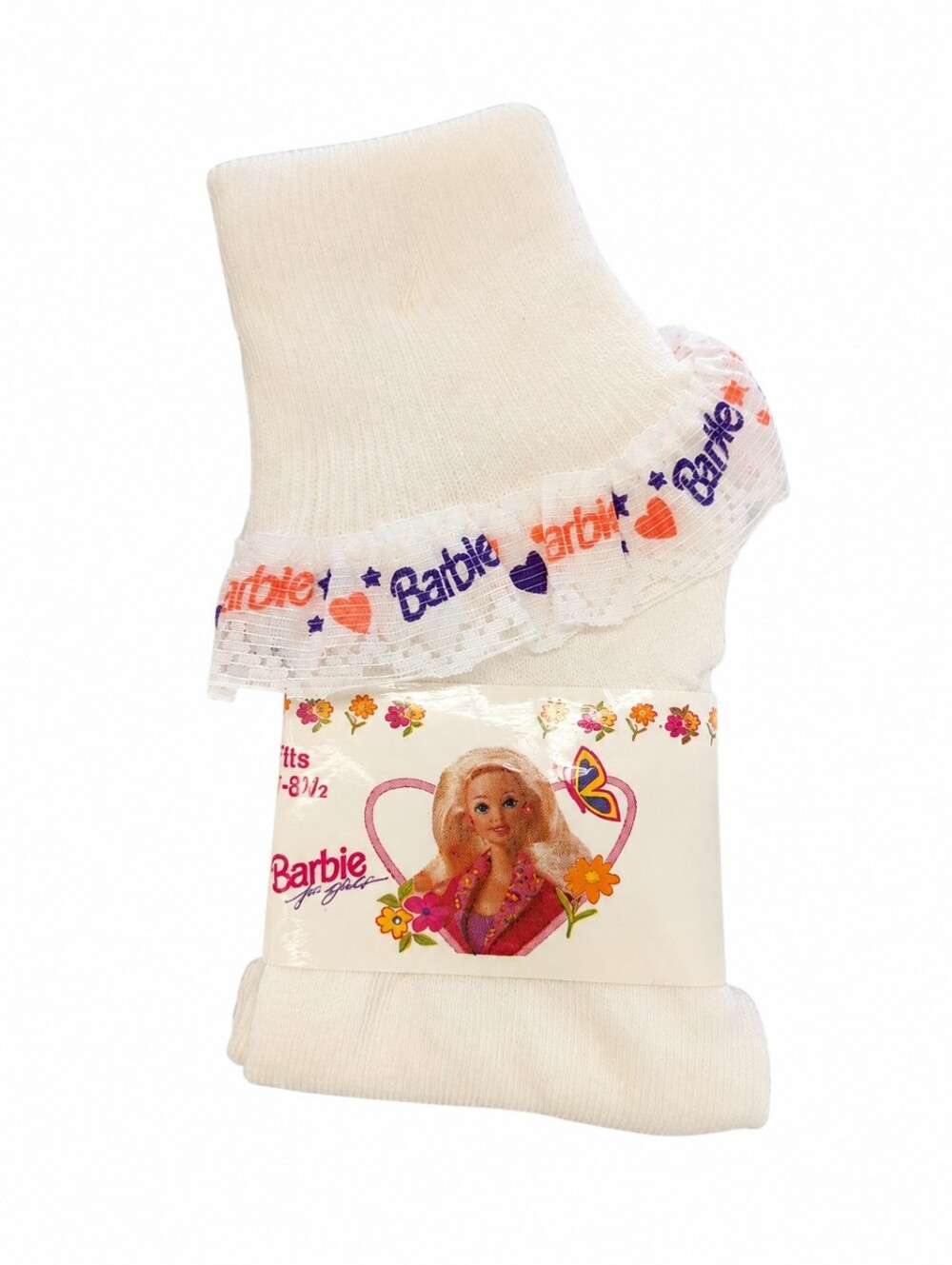 RARE 1991 Vintage Barbie Lace Trim Ankle Socks NOS